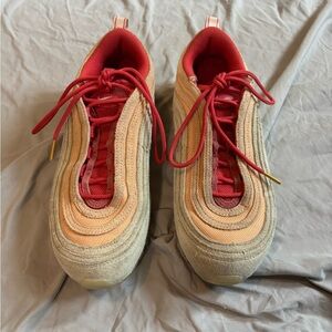 Nike Women's Sneakers - Red and Tan